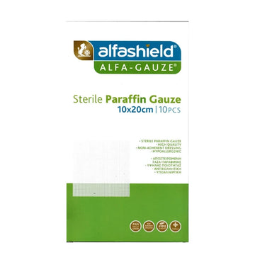 Alfashield Αποστειρωμένη Γάζα Παραφίνης 10x20cm 10 τεμάχια